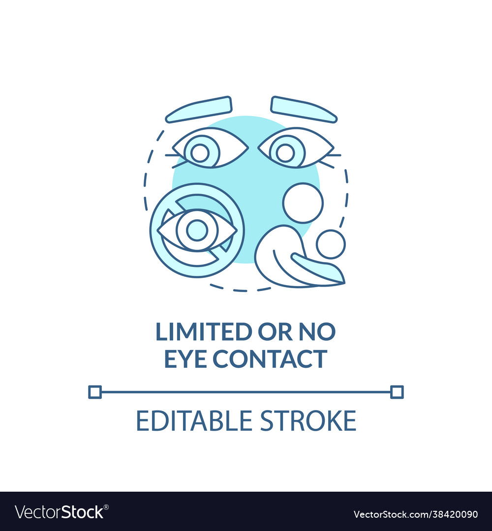 Limited and no eye contact concept icon Royalty Free Vector