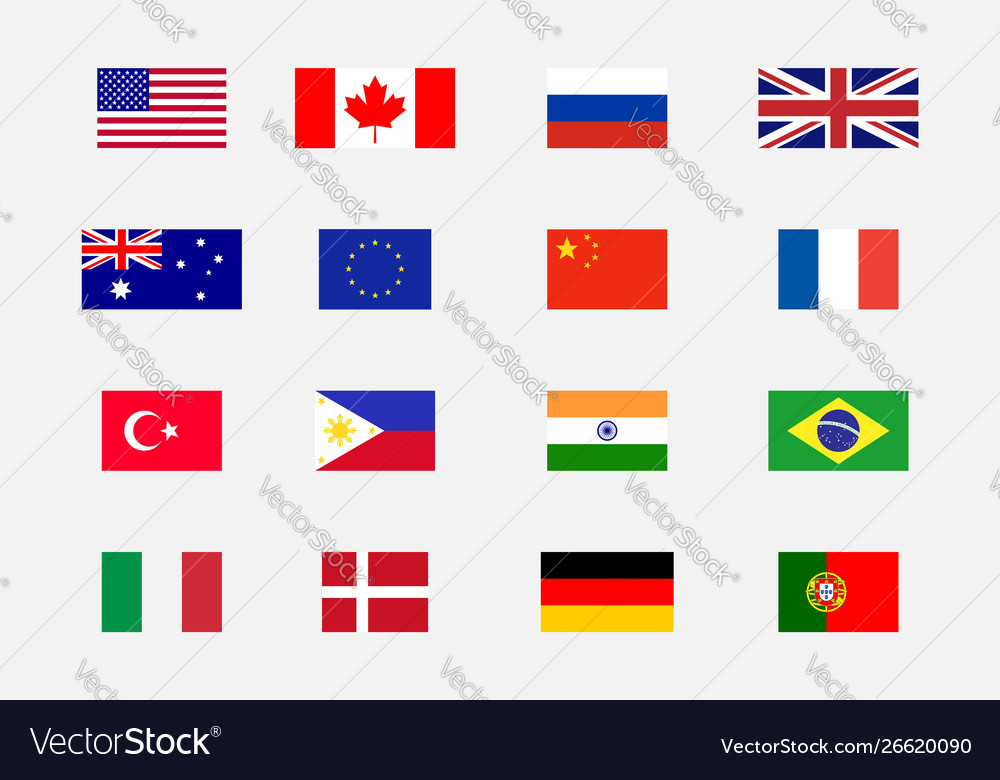 Set national flag Royalty Free Vector Image - VectorStock