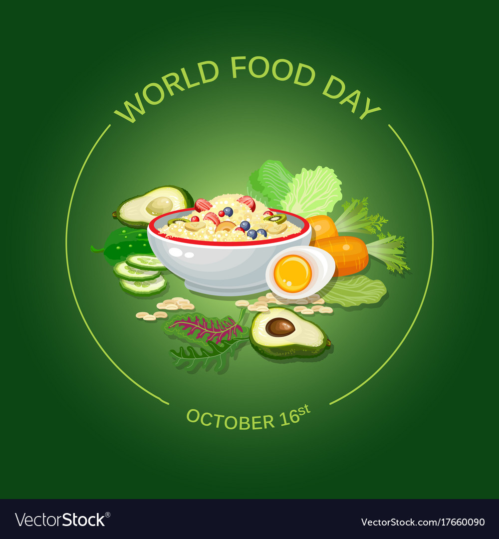 World food day greeting card Royalty Free Vector Image