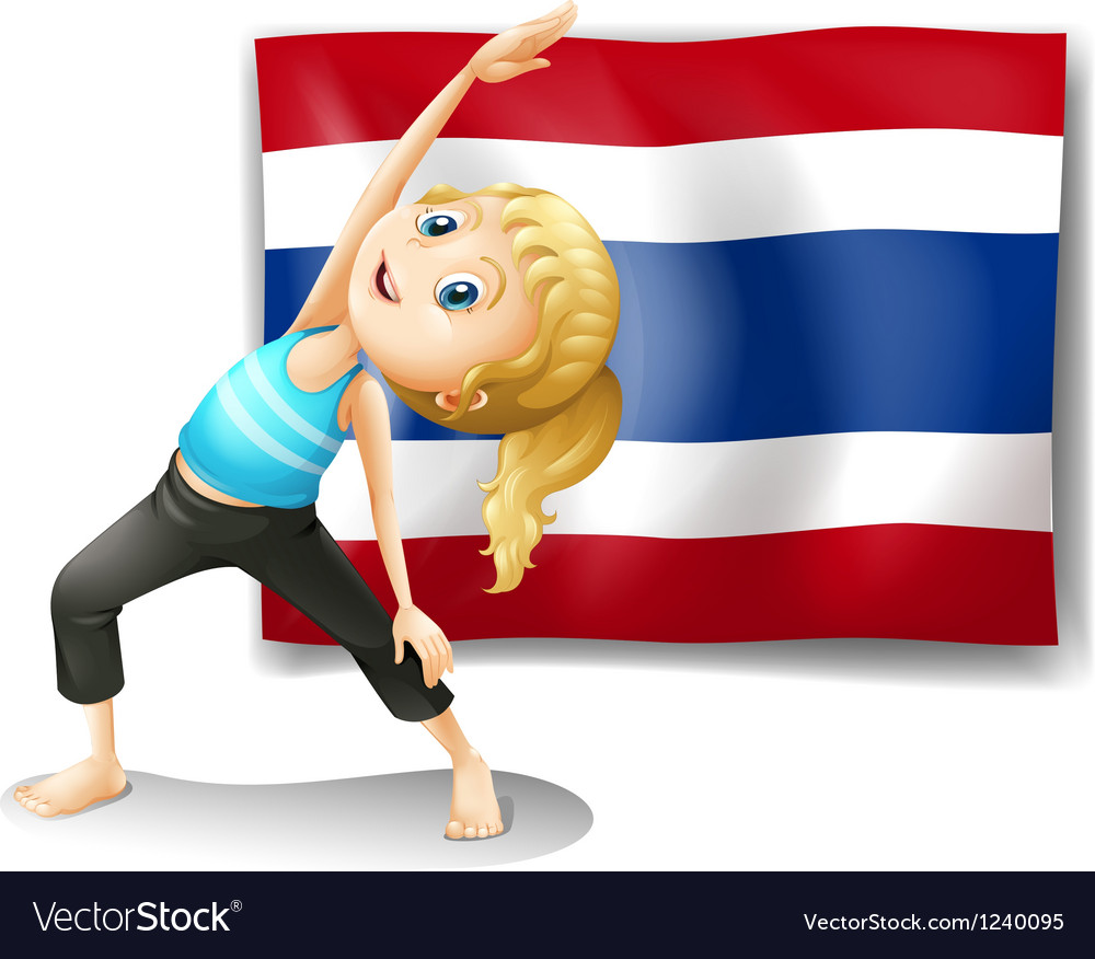 A girl with the flag of thailand