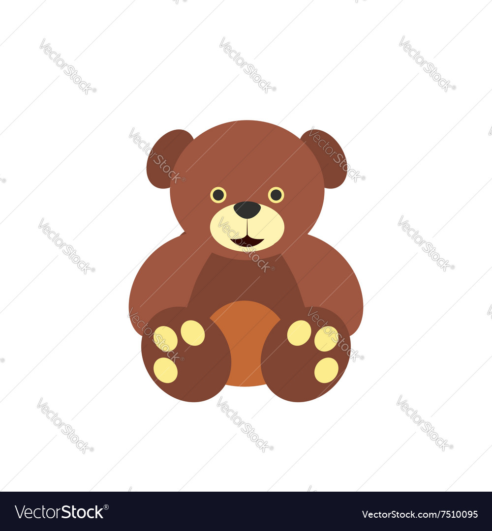 Bear toy flat icon Royalty Free Vector Image - VectorStock