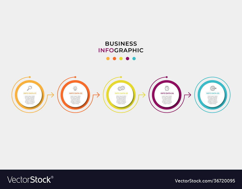 Business infographics timeline with 5 steps Vector Image