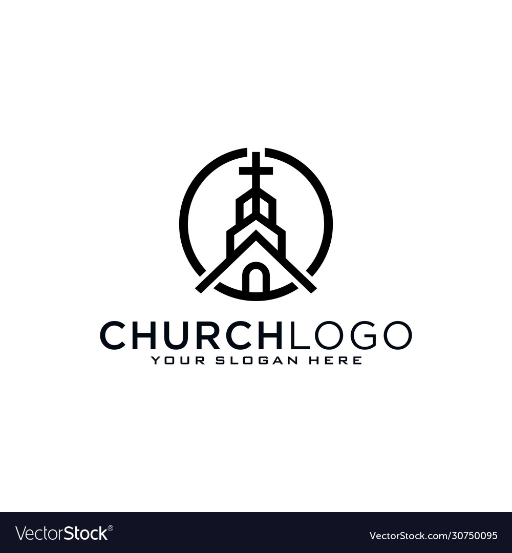 Church logo christian symbols cross jesus Vector Image