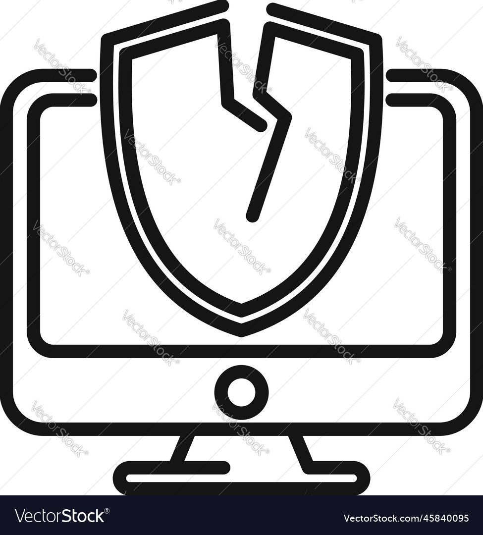 Computer Error Icon Outline Security Royalty Free Vector