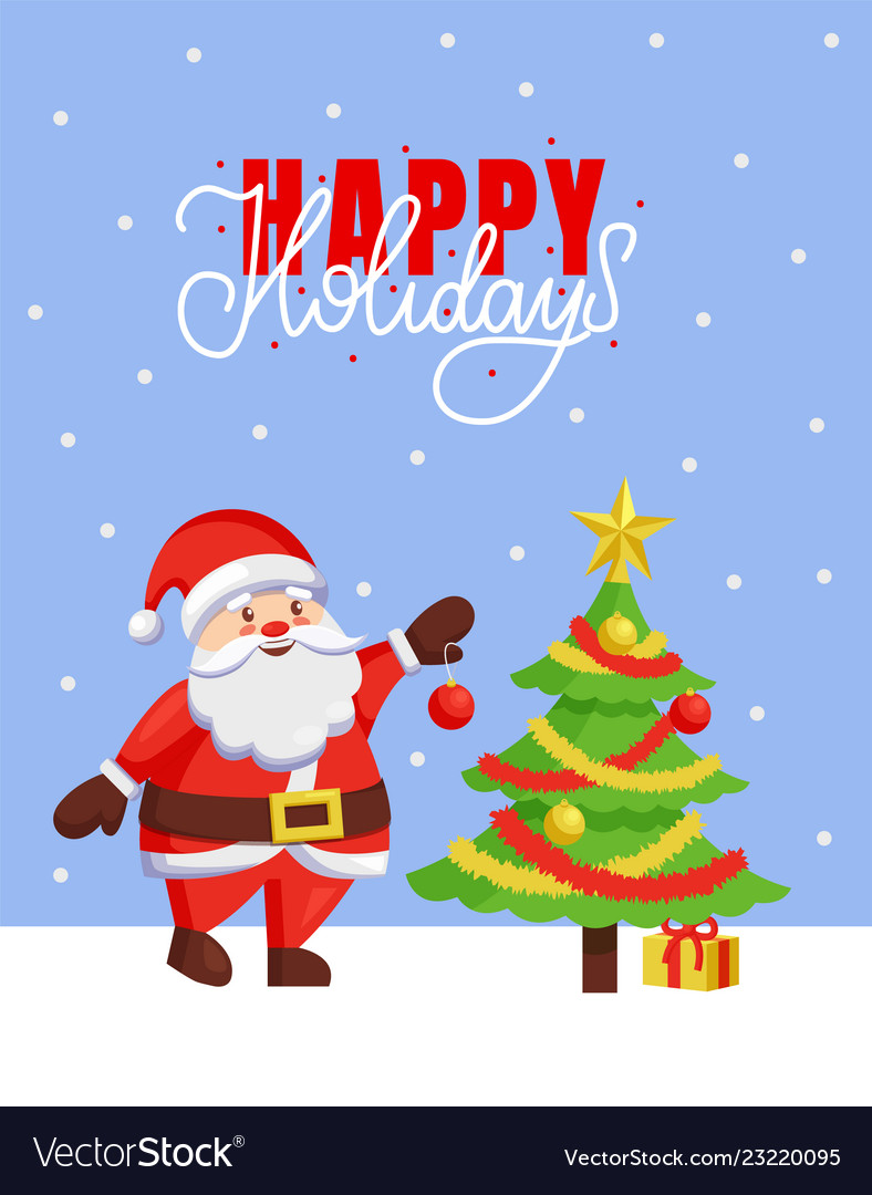 Happy holidays and merry christmas 2019 poster Vector Image