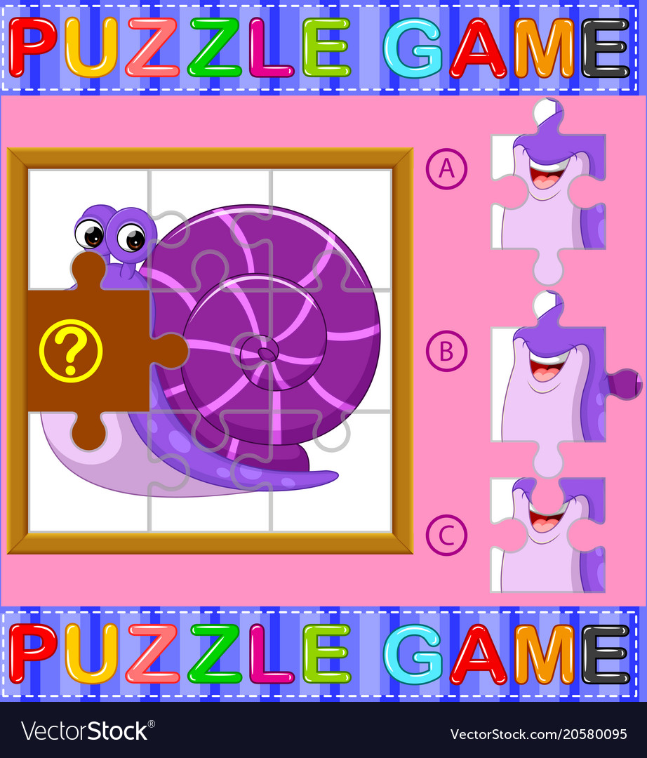 Jigsaw puzzle education game Royalty Free Vector Image