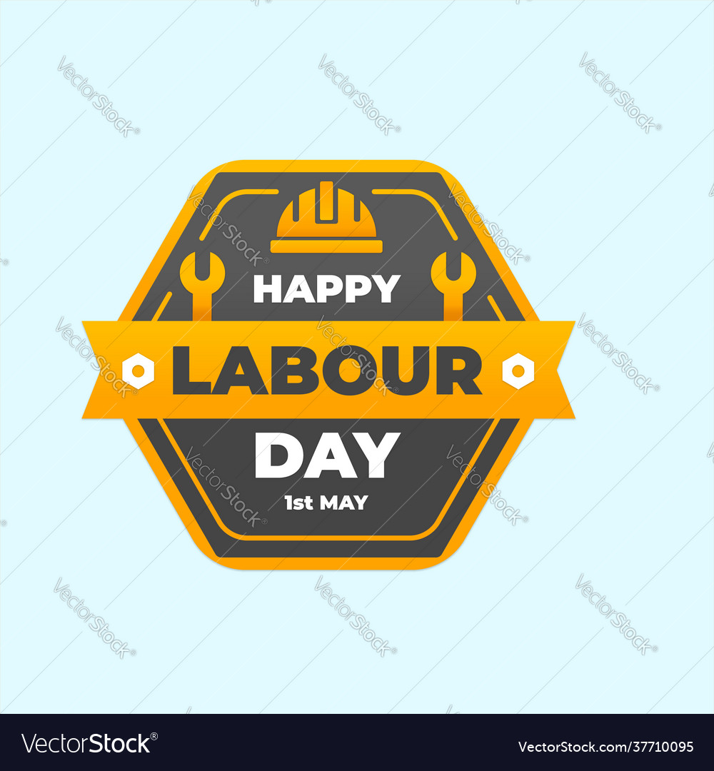 Labour day label Royalty Free Vector Image - VectorStock