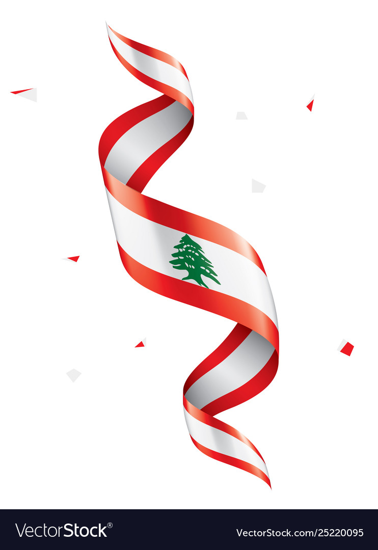 Lebanese flag on a white Royalty Free Vector Image