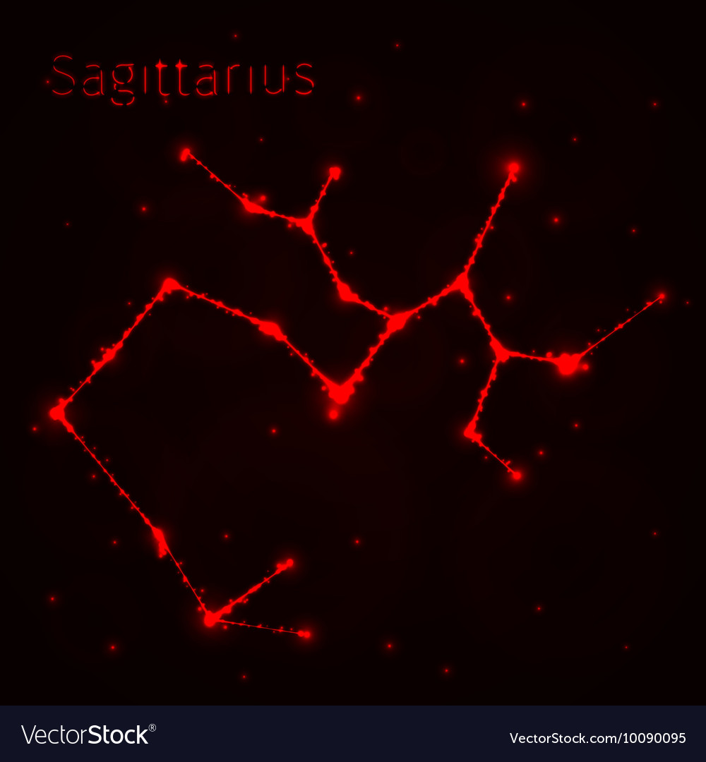 Sagittarius silhouette of lights Royalty Free Vector Image