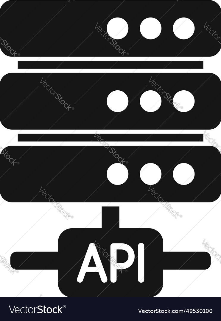 Api server data icon simple gear hosting Vector Image