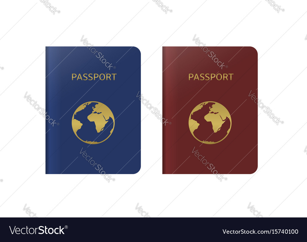 Blue And Red Passports Royalty Free Vector Image