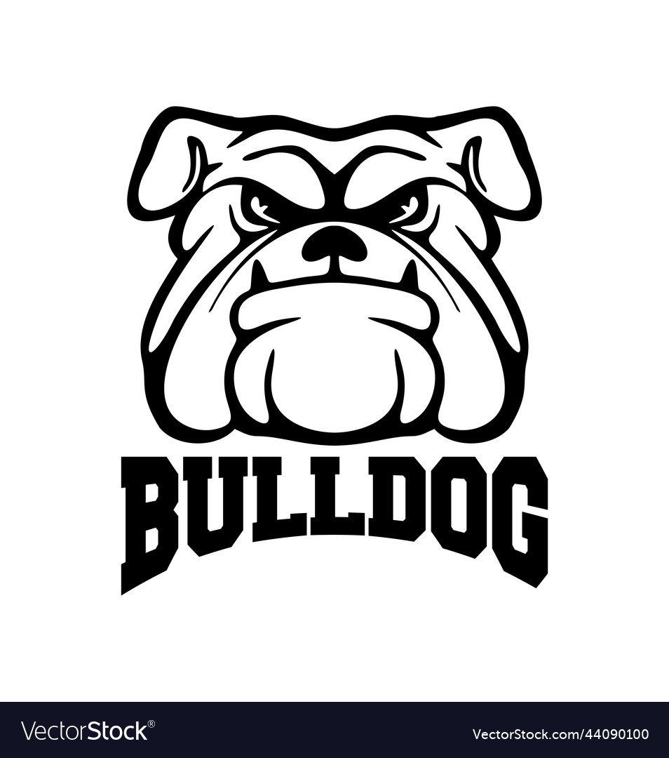 Bulldog head line logo sign Royalty Free Vector Image