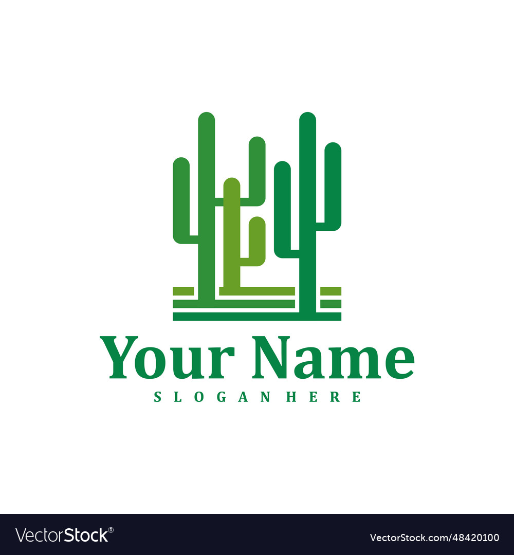 Cactus logo design template creative Royalty Free Vector