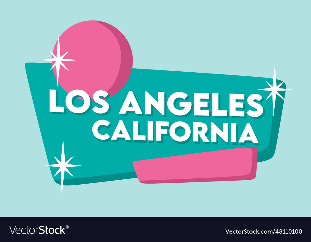 Los angeles california with beautiful view Vector Image