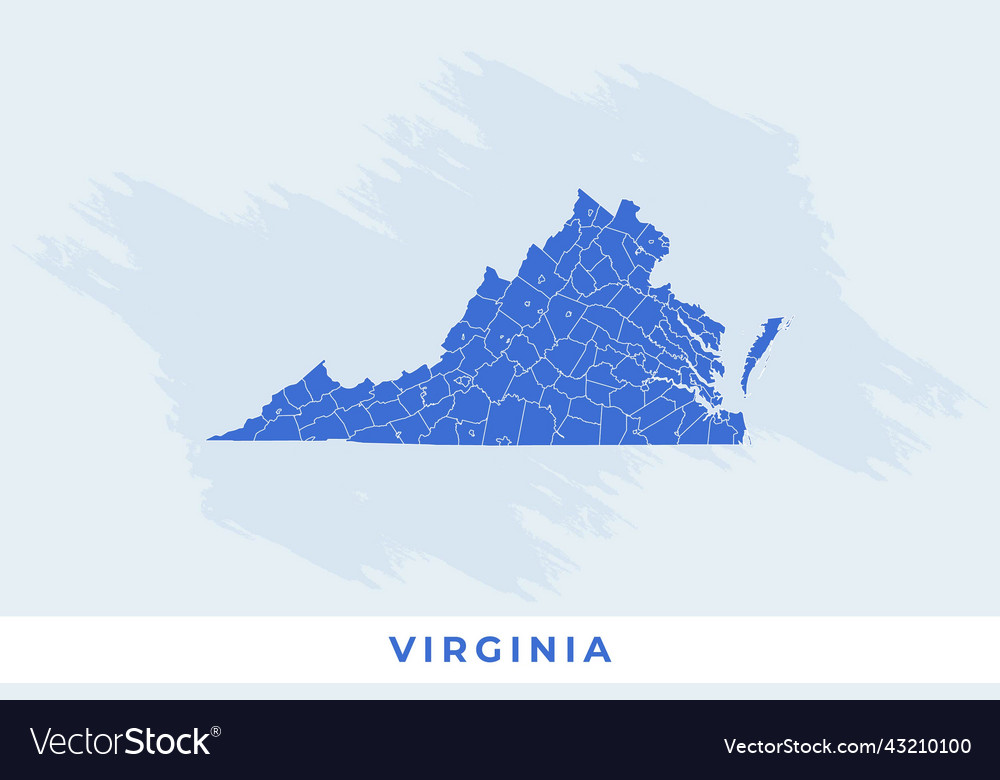 National map of virginia Royalty Free Vector Image