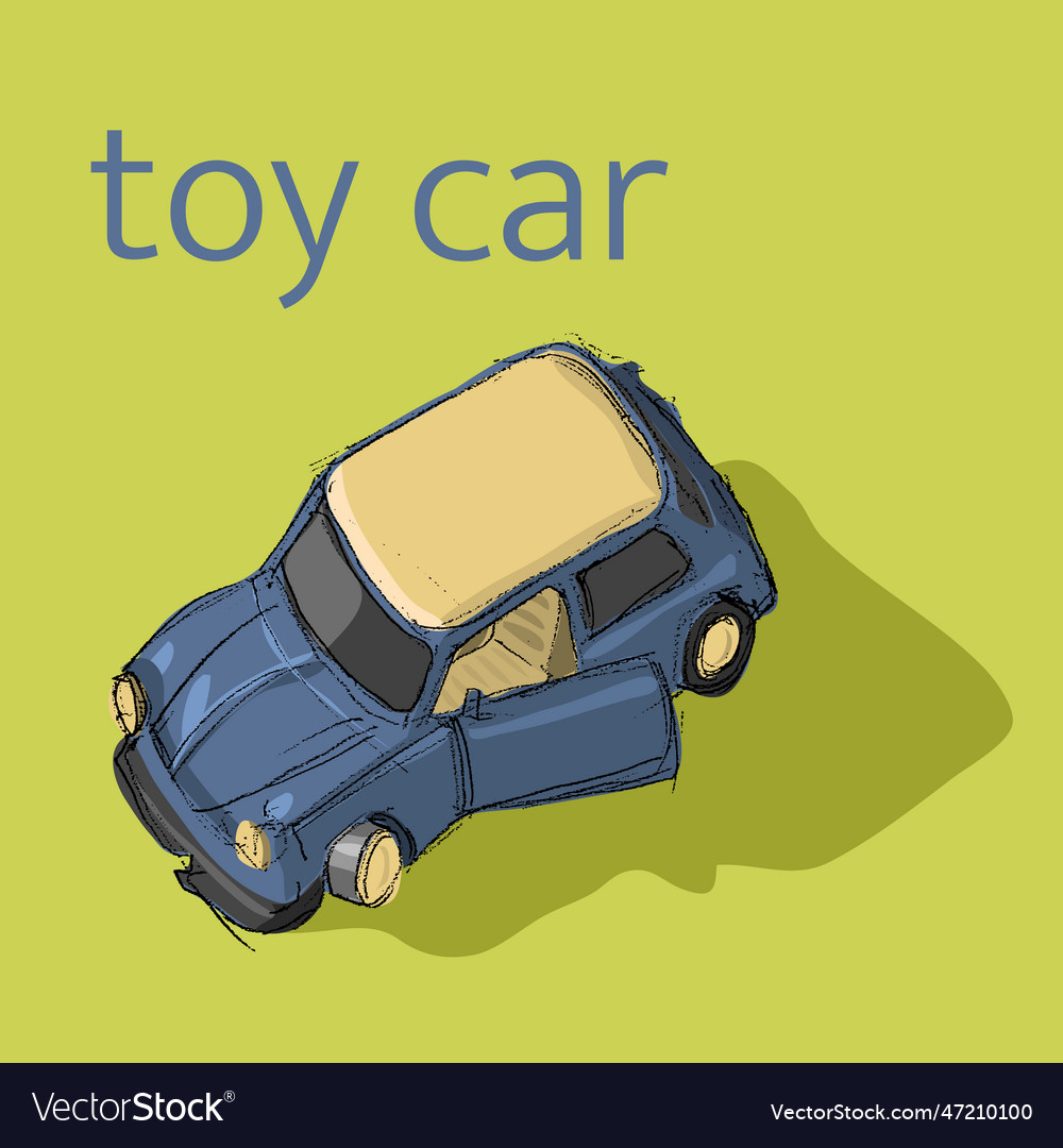 Toy car drawing sketch pencil style Royalty Free Vector