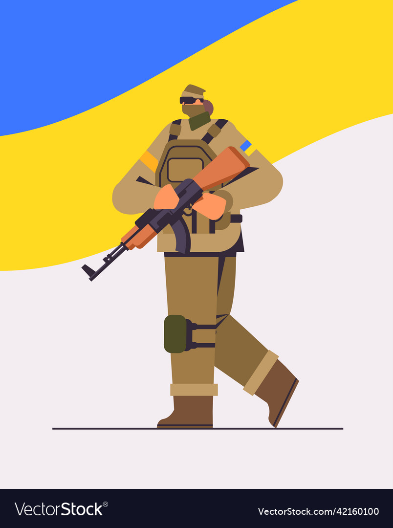 Ukrainian soldier in full body armor special Vector Image