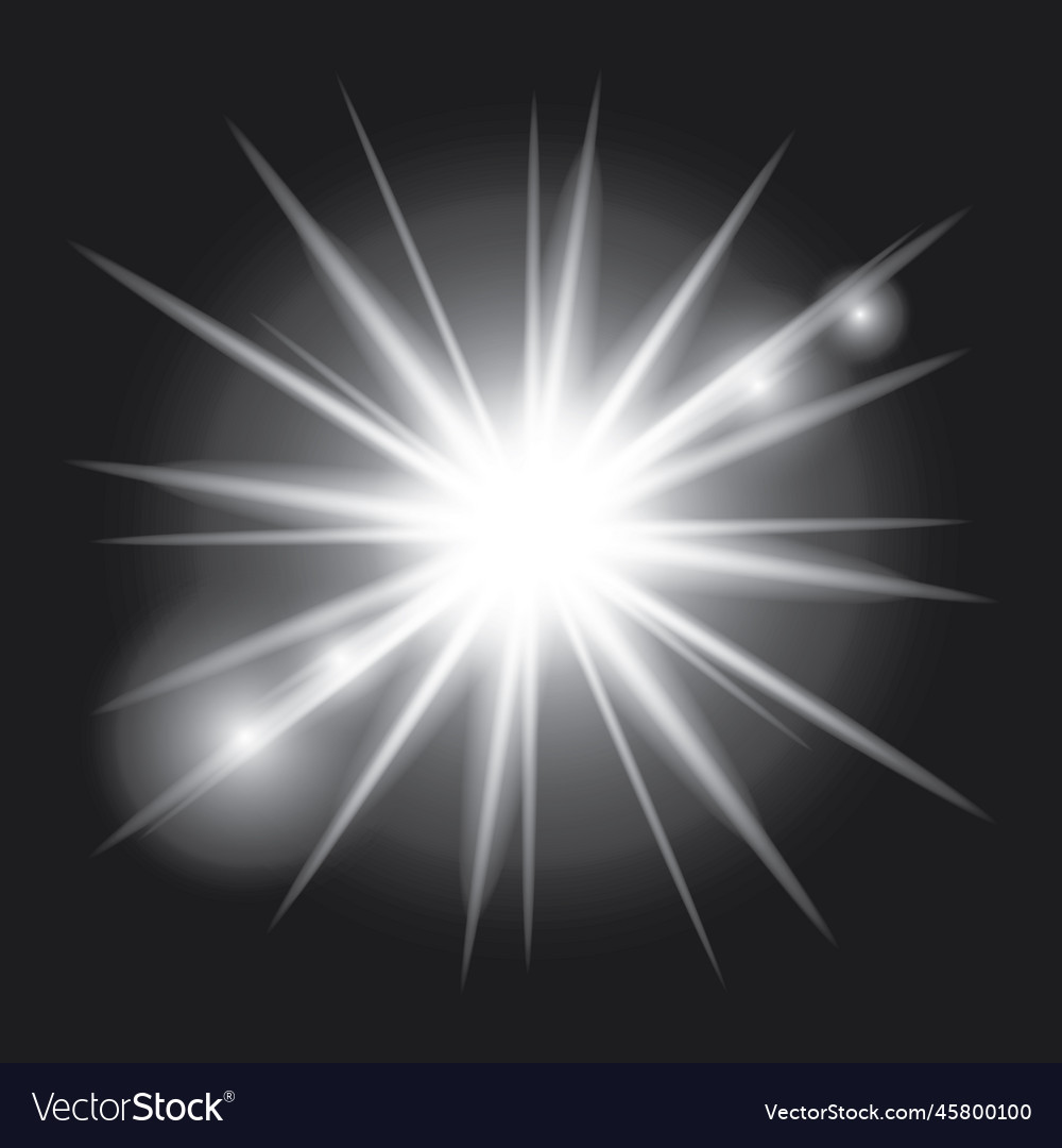 White light glow effect light rays radiant flash Vector Image