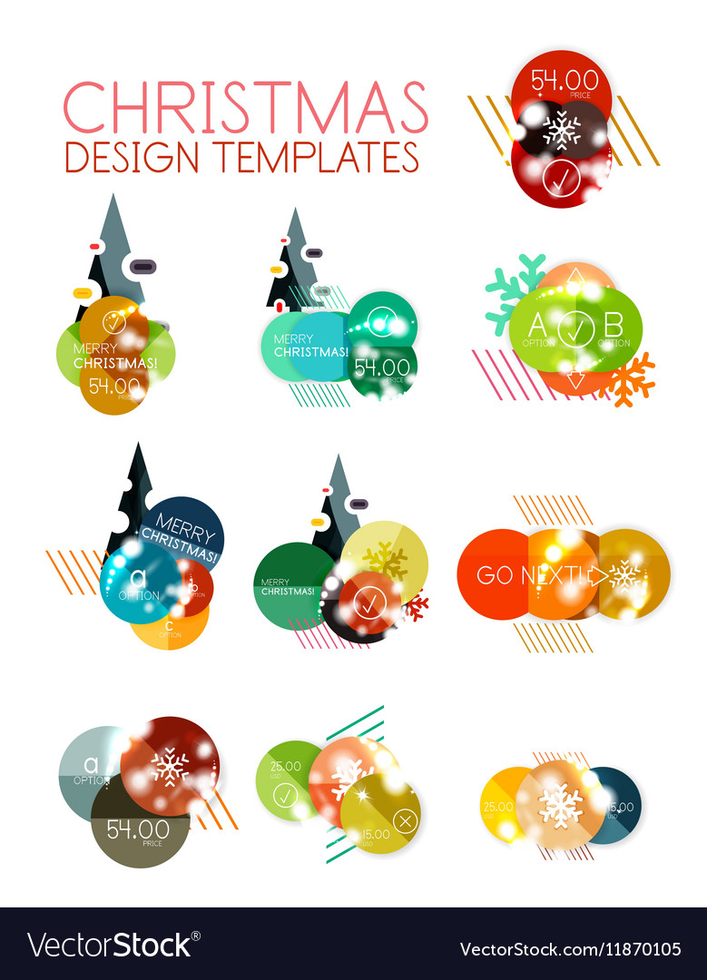 christmas and new year sale sticker templates vector image