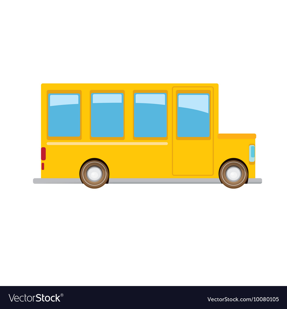 Funny cartoon orange school bus Royalty Free Vector Image