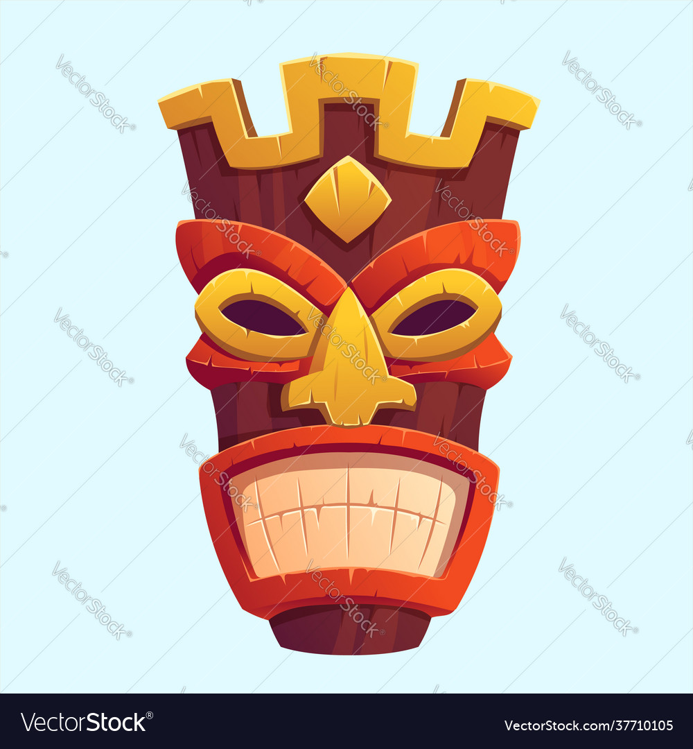 Mask tribal wooden Royalty Free Vector Image - VectorStock