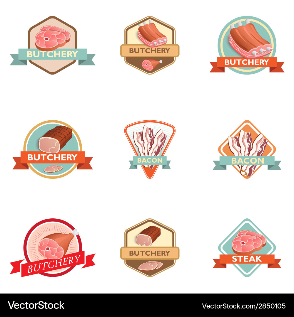 Meat label retro Royalty Free Vector Image - VectorStock