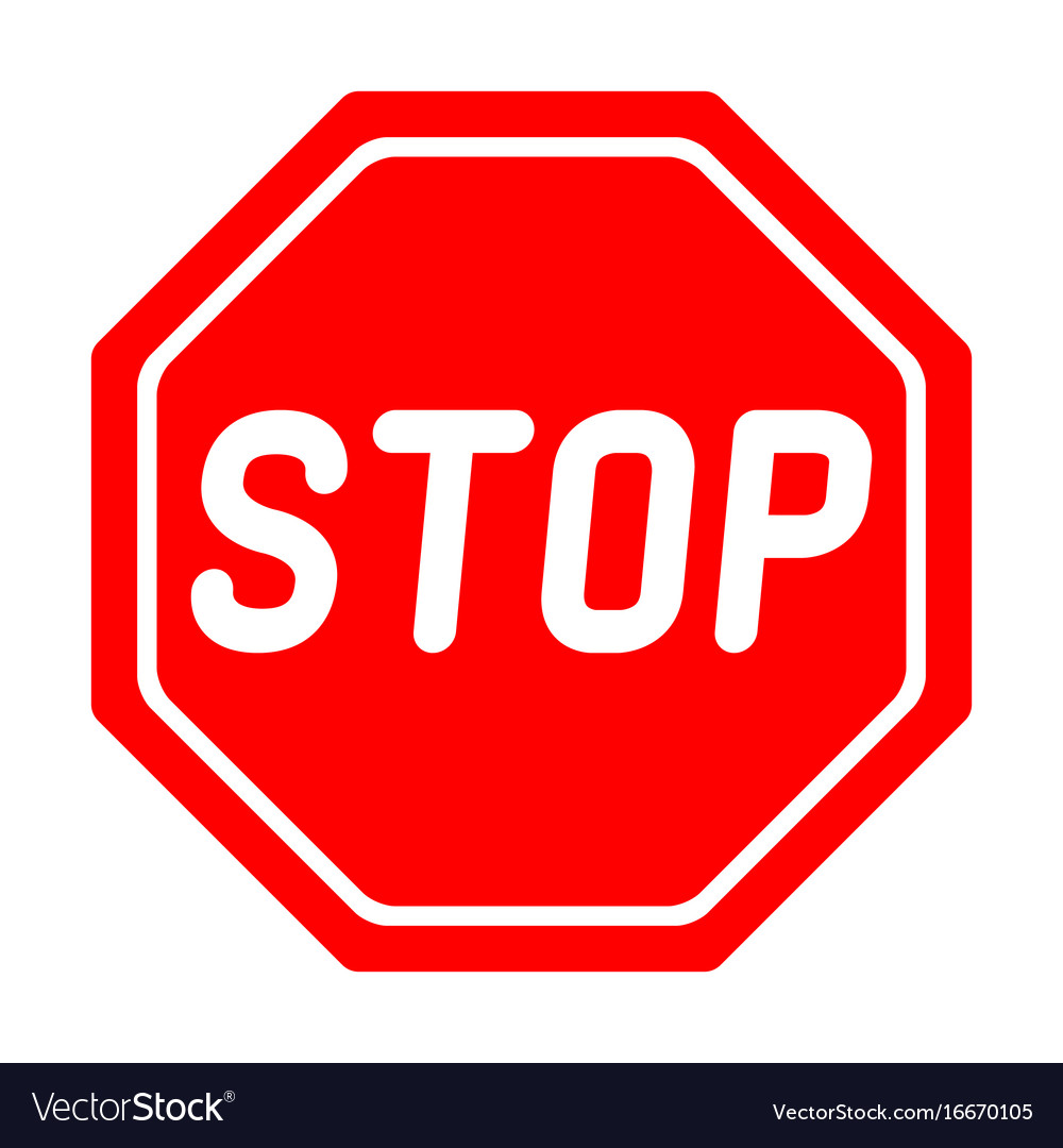 Road sign stop on white background Royalty Free Vector Image