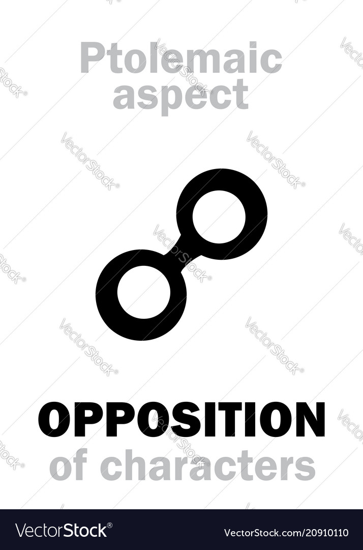 Astrology opposition aspect Royalty Free Vector Image