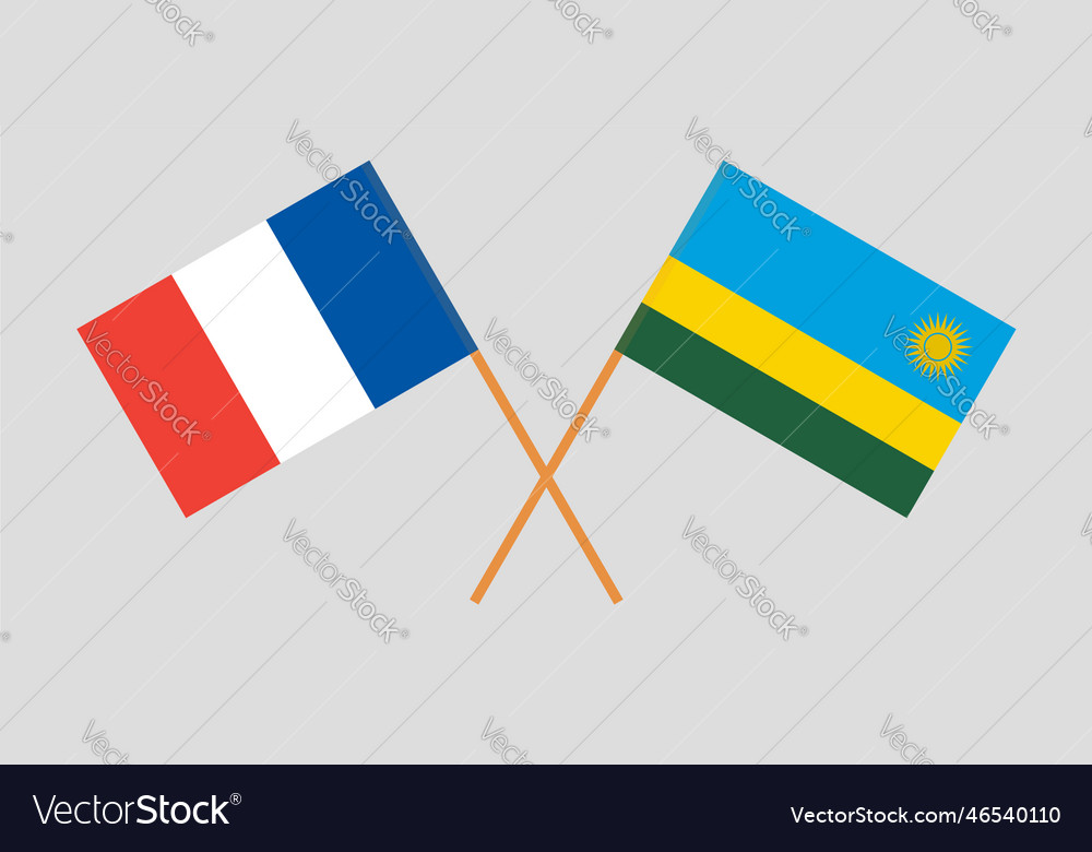 Crossed Flags Of France And Rwanda Royalty Free Vector Image