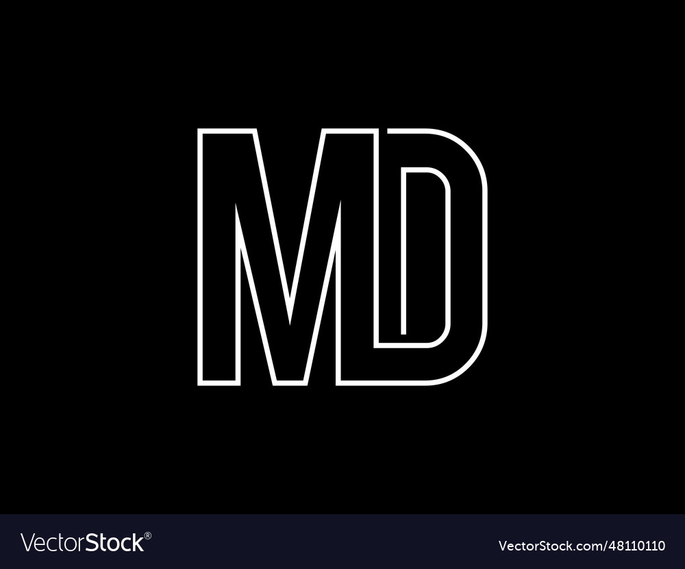 Initial md letter logo design template monogram Vector Image