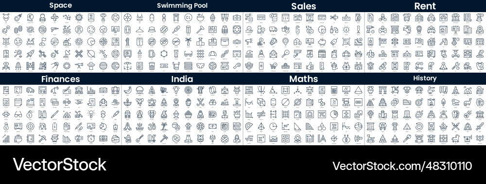 Linear style icons pack in this bundle include Vector Image