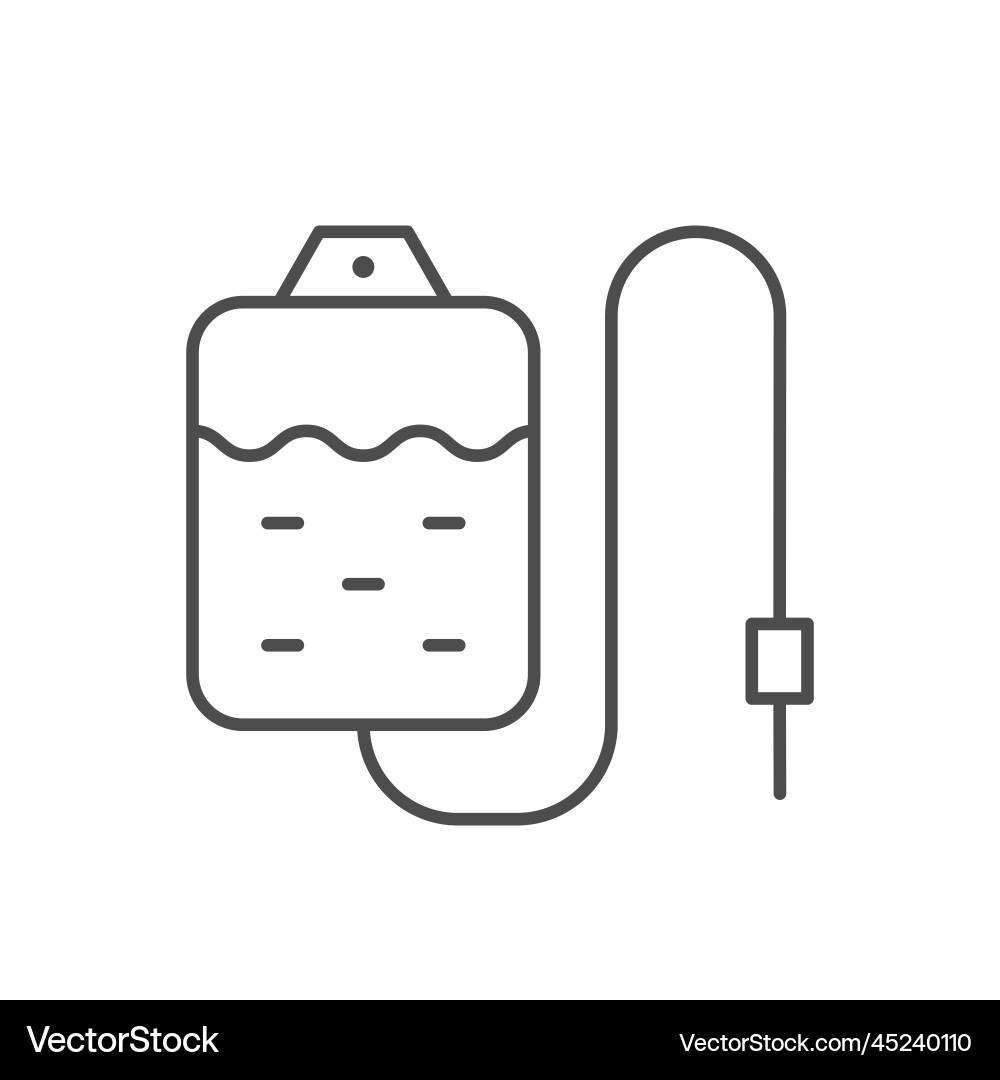 Medical drip line outline icon Royalty Free Vector Image