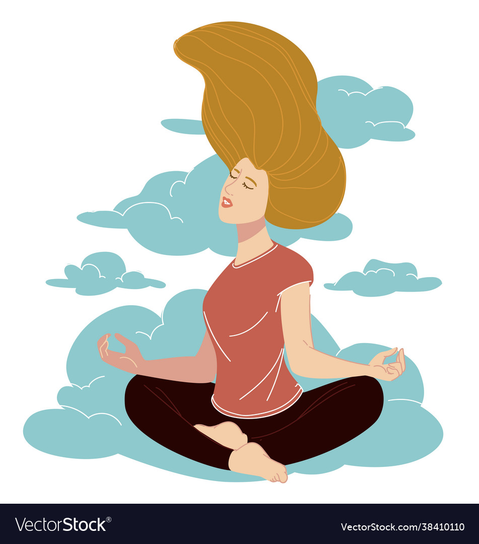 Meditation and yoga lightness and clarity mind Vector Image