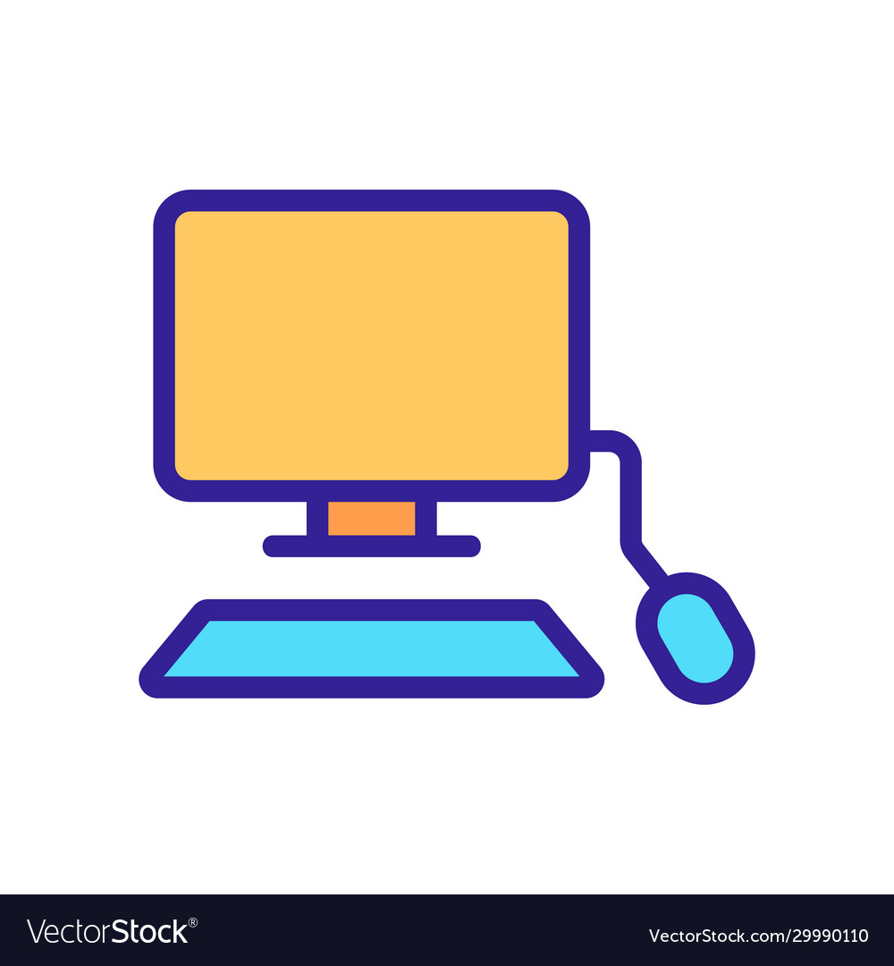 Modern computer icon isolated contour Royalty Free Vector