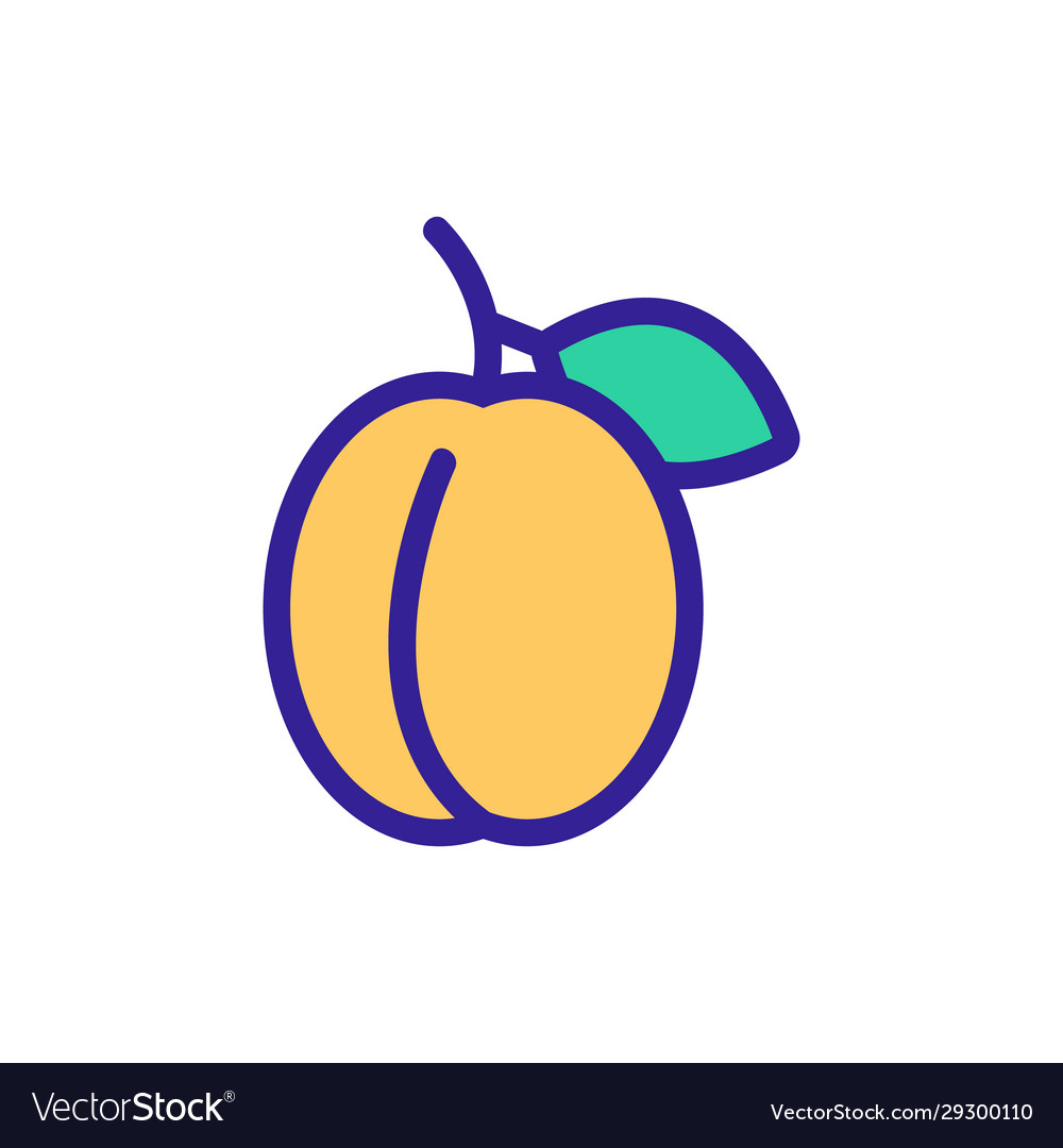 Peach icon isolated contour symbol Royalty Free Vector Image