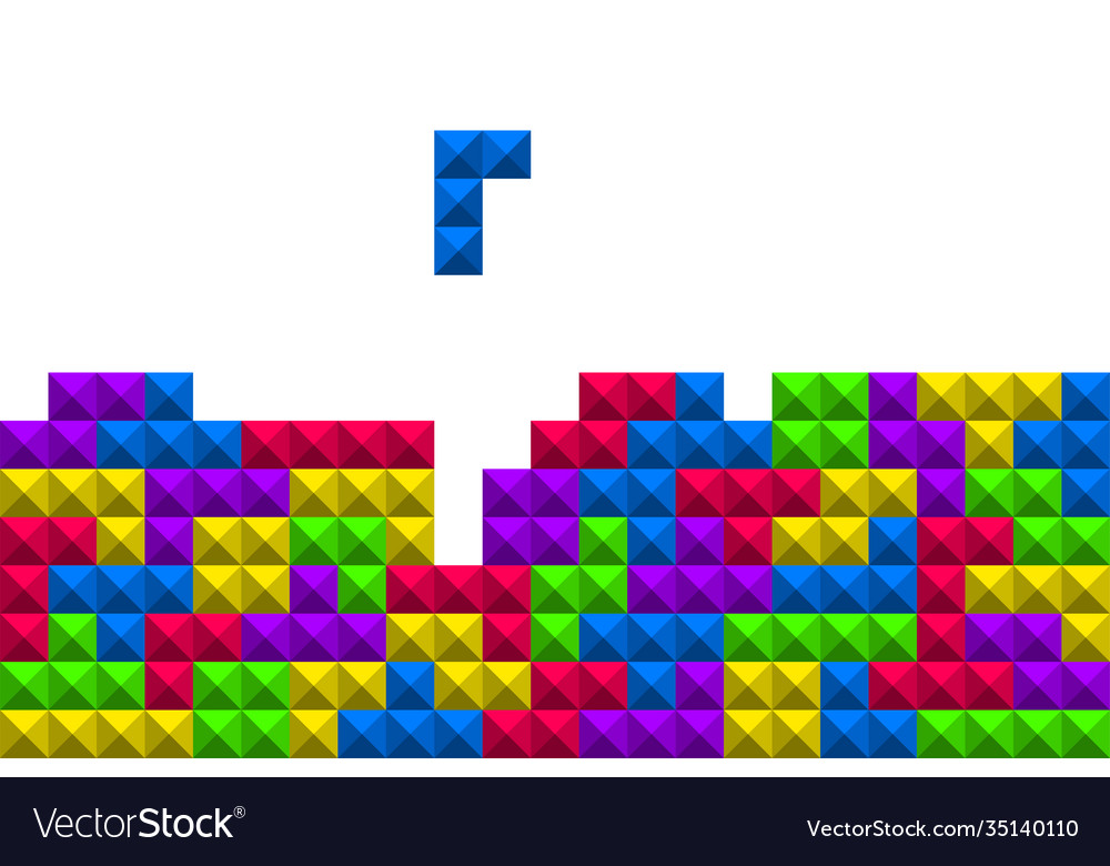 Game Bricks Tetris Template. Color Pixel Blocks Editorial Stock