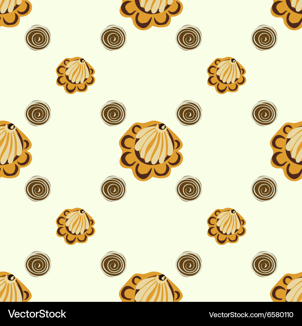 Yellow seashells or flowers seamless pattern Vector Image