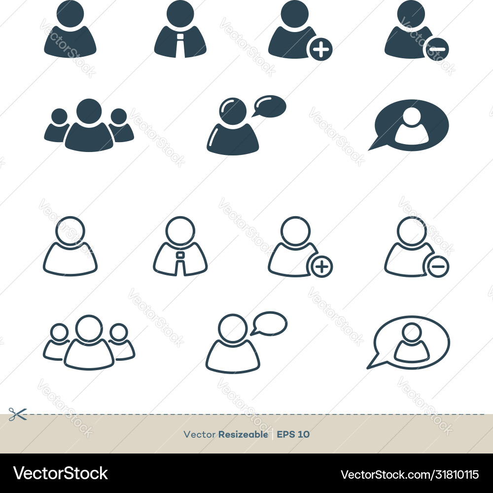 Avatar profile human figure set icon logo Vector Image