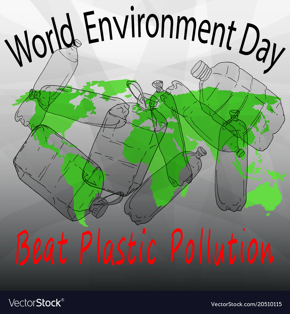 Beat Plastic Pollution World Environment Day Vector Image