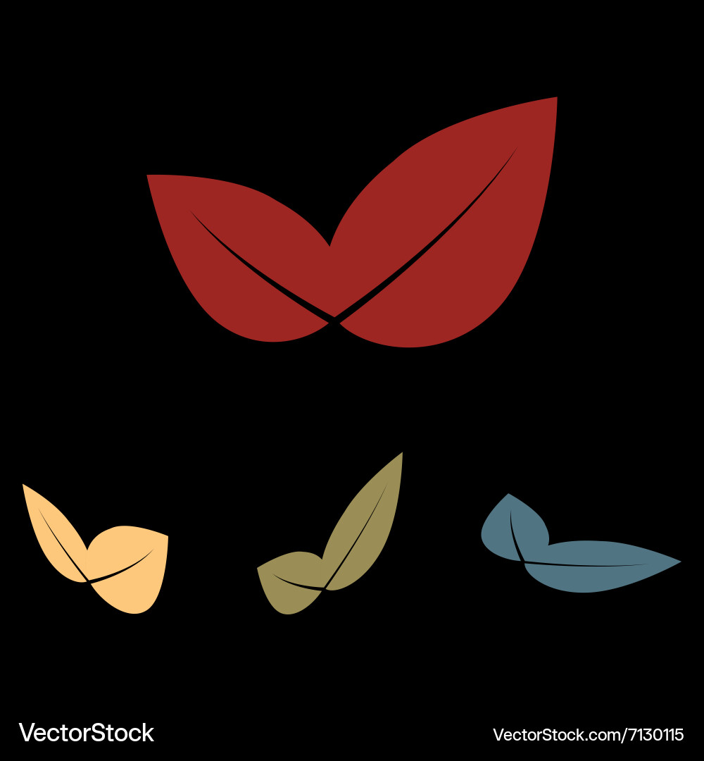 Leaf icon set Royalty Free Vector Image - VectorStock