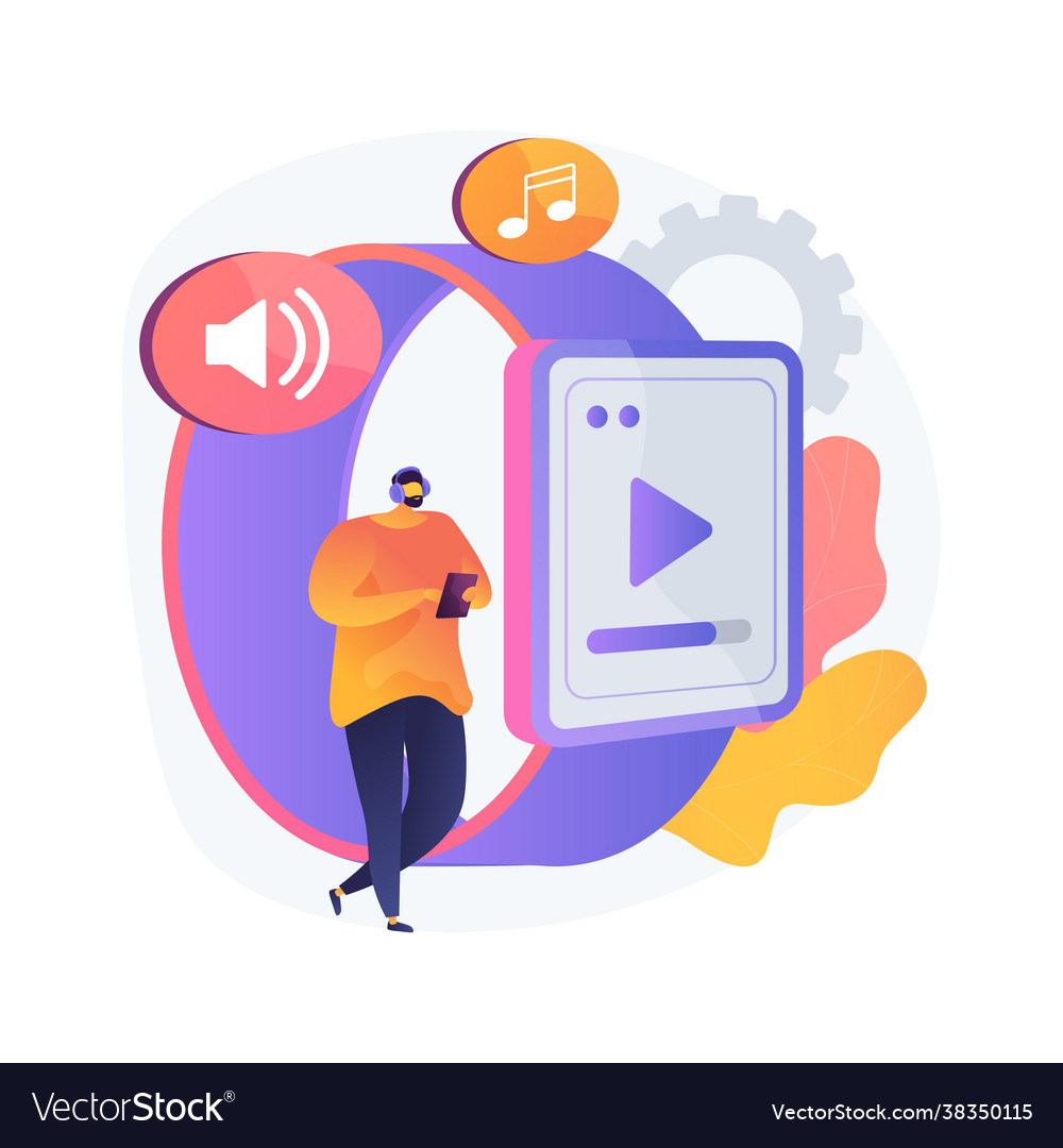 Smartwatch as portable media player abstract Vector Image