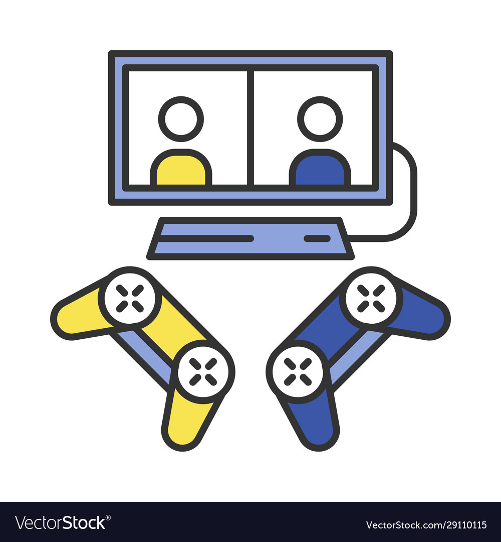 Video games color icon Royalty Free Vector Image