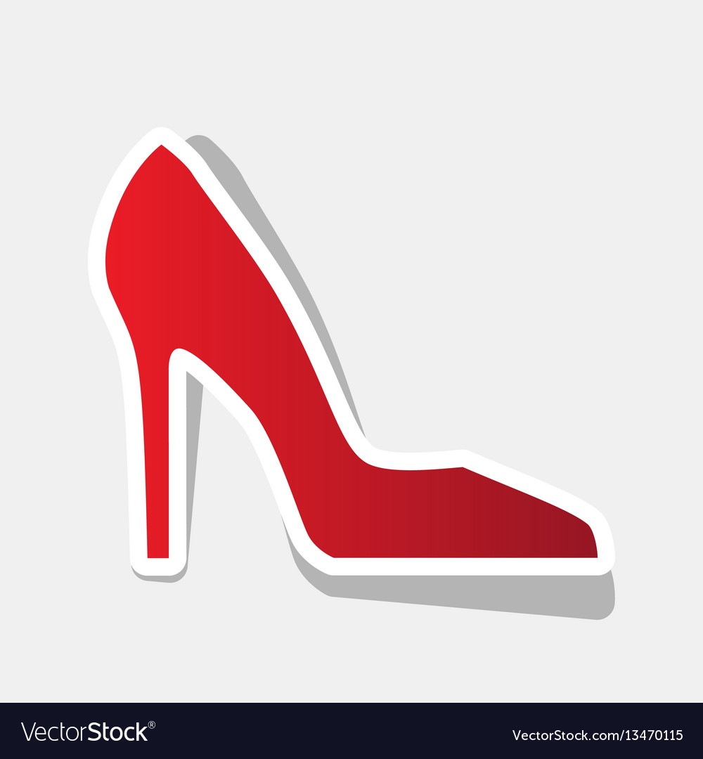 Woman shoe sign new year reddish icon Royalty Free Vector