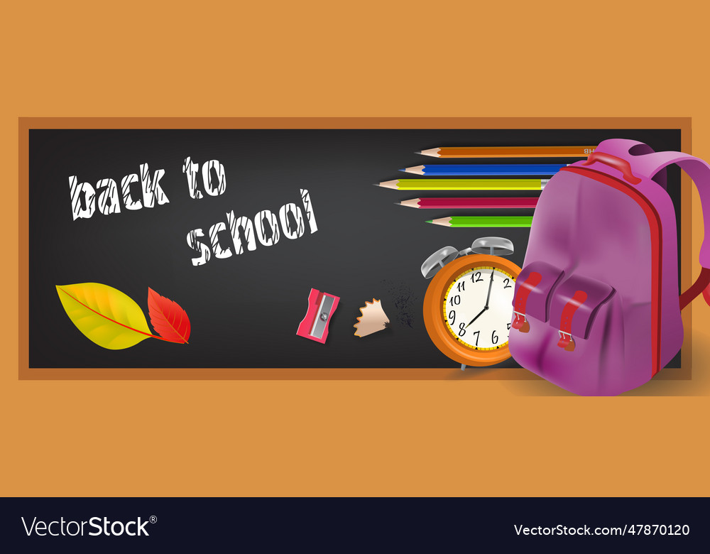 Back to school banner design with backpack Vector Image