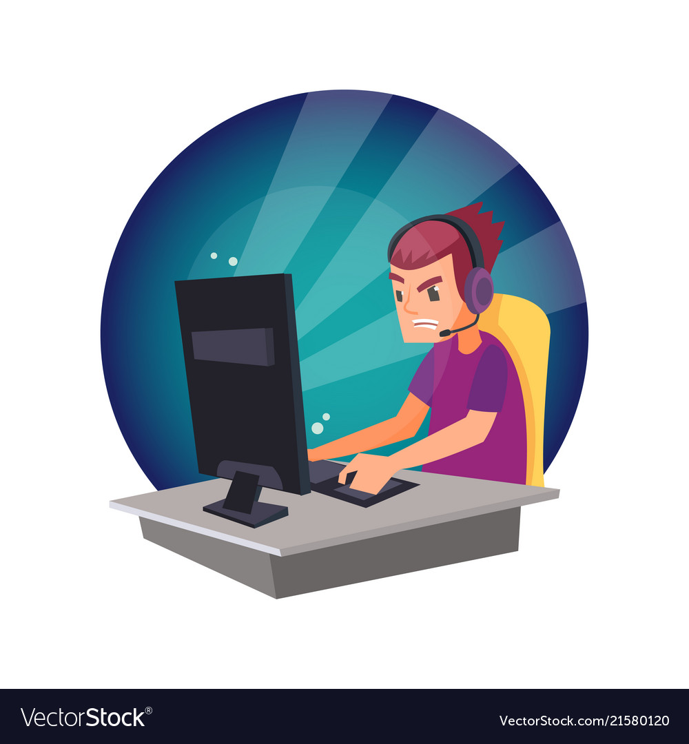 person playing video games cartoon