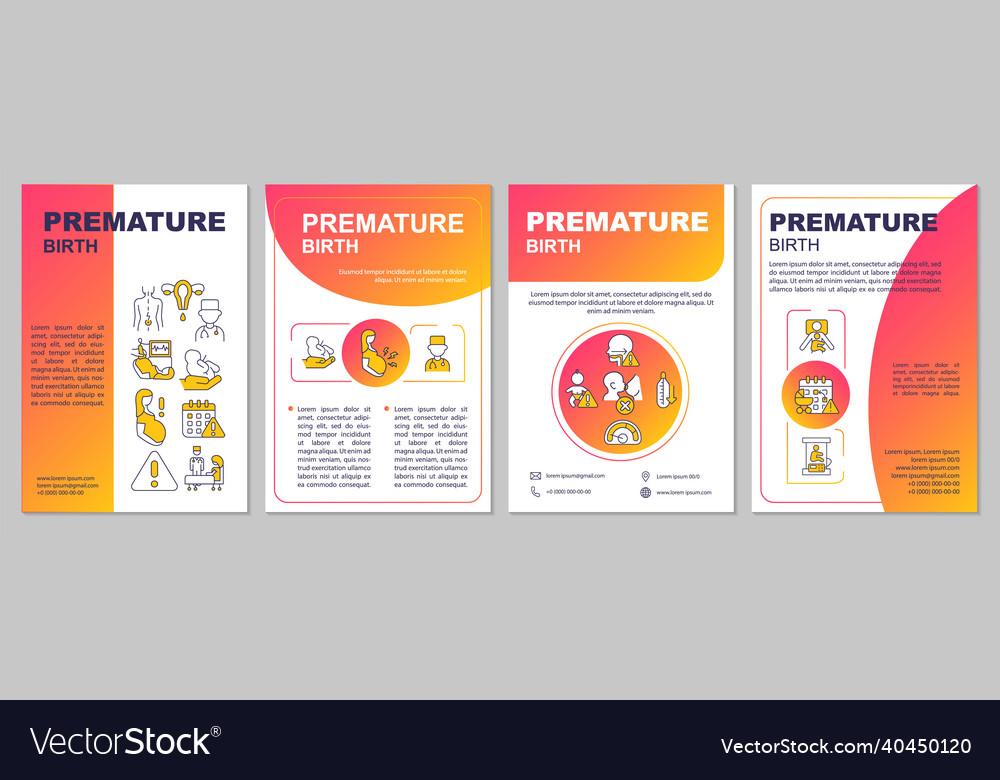 Preterm birth brochure template Royalty Free Vector Image