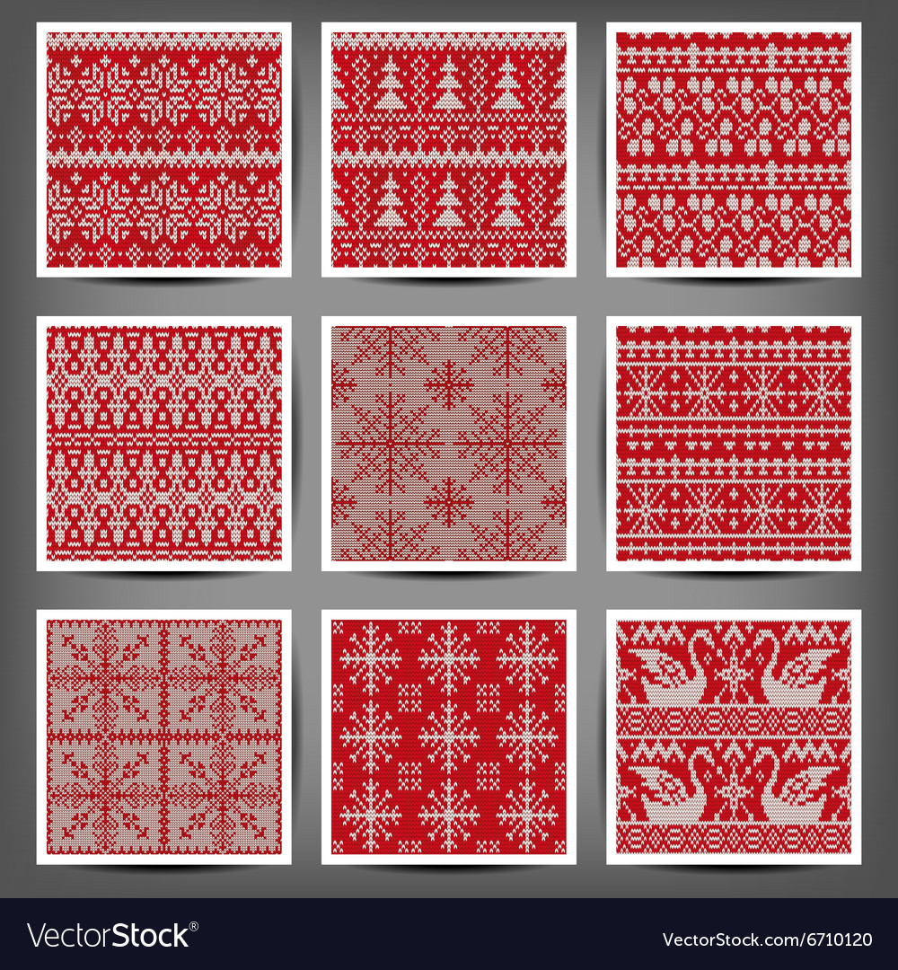 Set of seamless knitted patterns