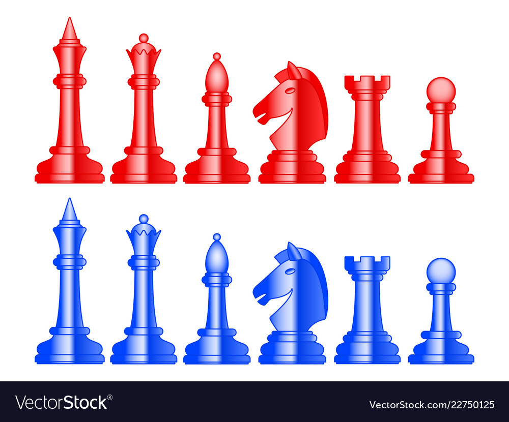 Abstract color chess set Royalty Free Vector Image