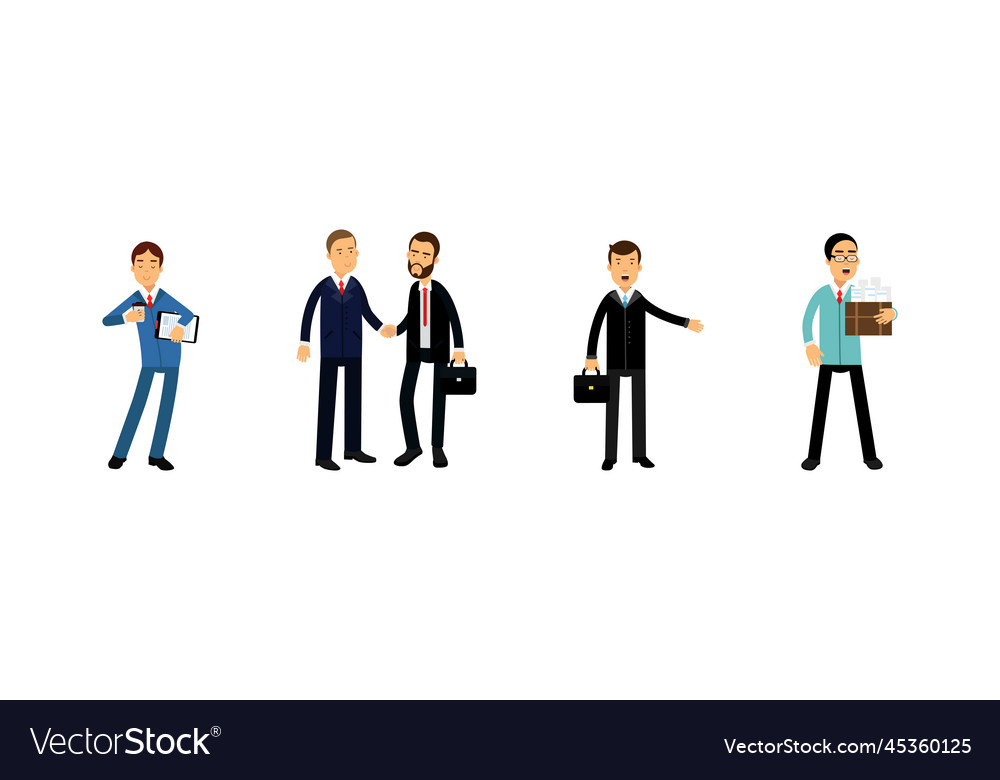 Business man busy with daily office routine Vector Image