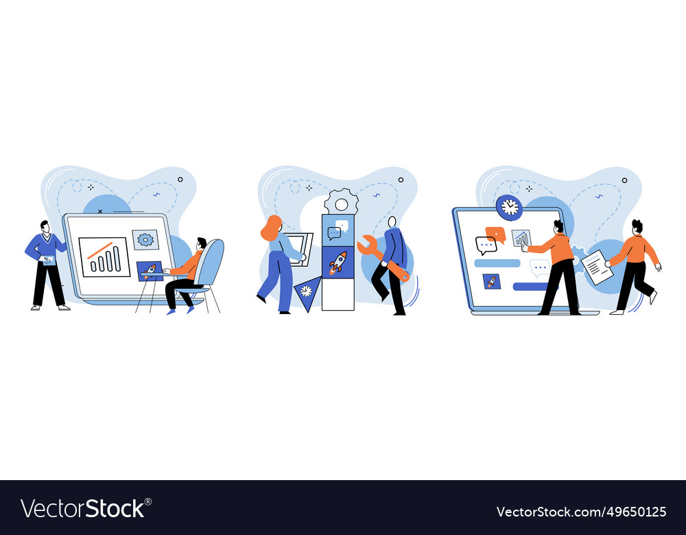 Business team the actively engaged Royalty Free Vector Image